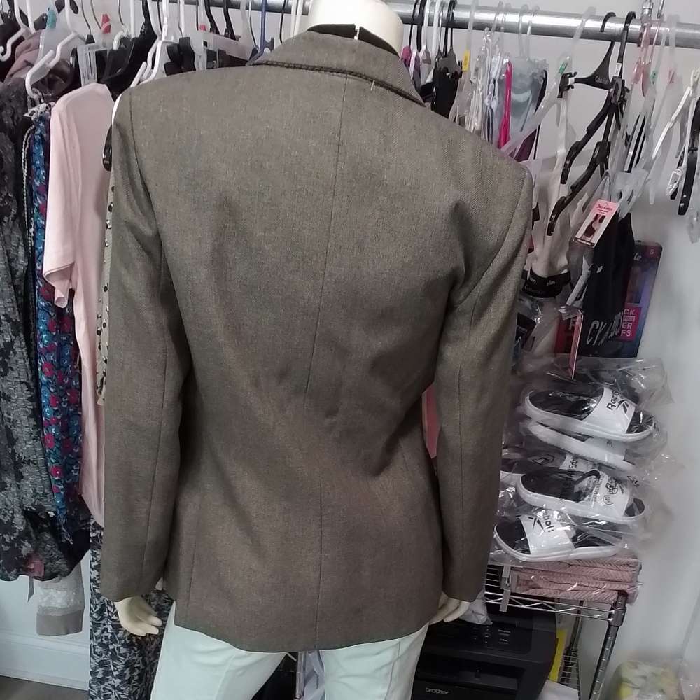 New Taylor B. Moss Taupe Blazer Size 10 - Picture 11 of 15